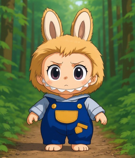 High definition upscaled Labubu image