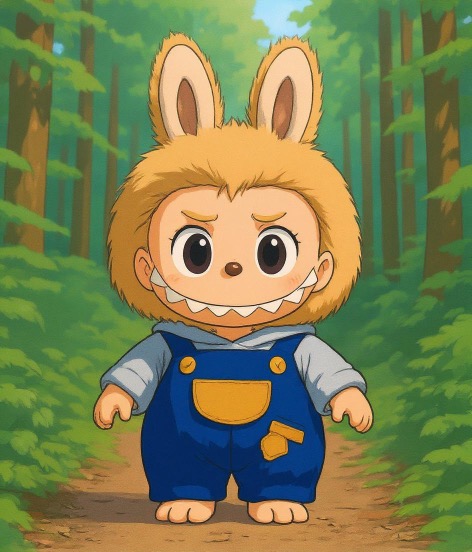 Low resolution Labubu image